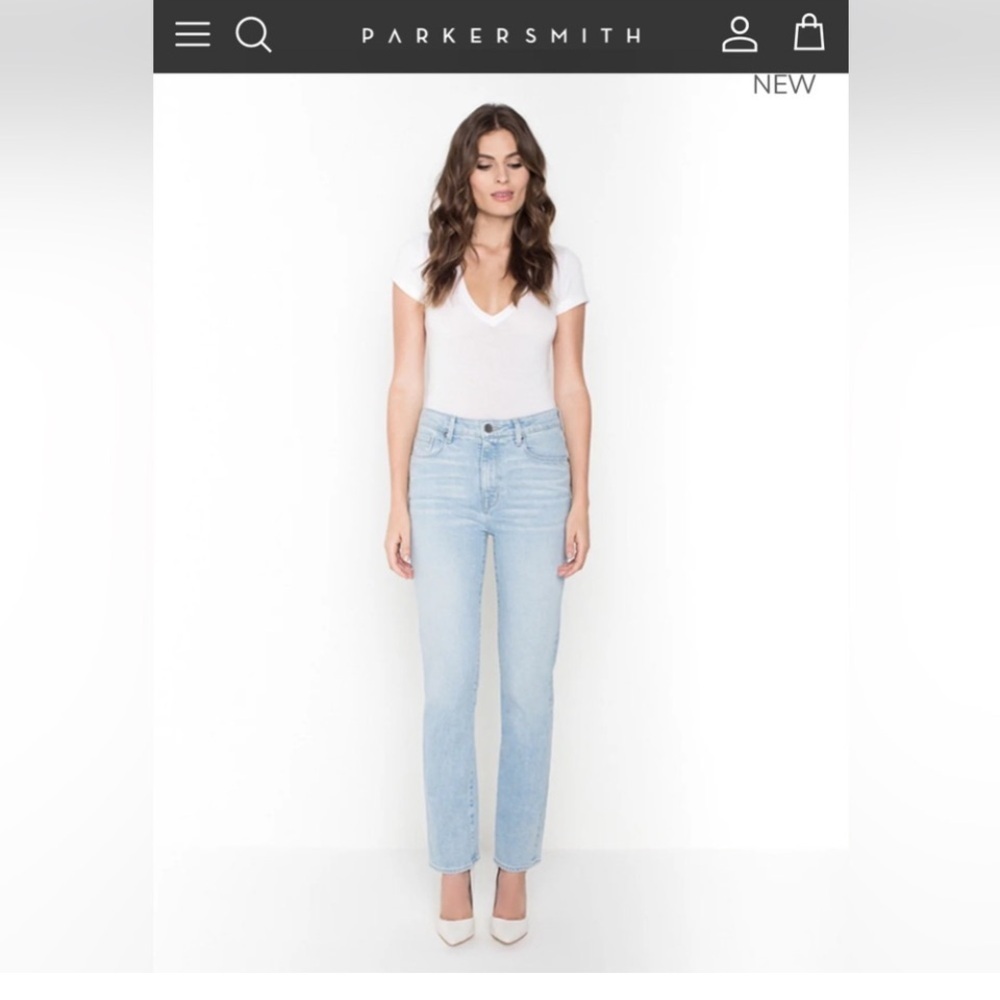 Parker Smith Straight Leg Jeans Light Blue 31 $168 denim casual revolve winter